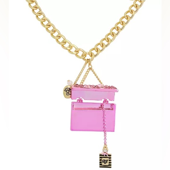 BETSEY JOHNSON Faux Stone Going All Out Purse Pendant Necklace New - Picture 5 of 5